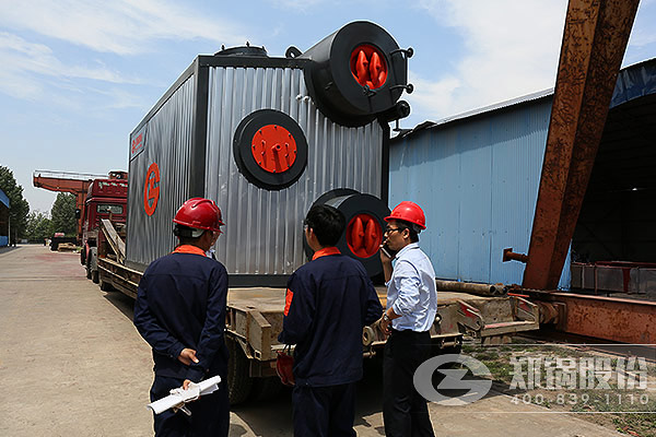 沼氣和油混合燃料的6噸燃氣鍋爐用于加氣塊生產線